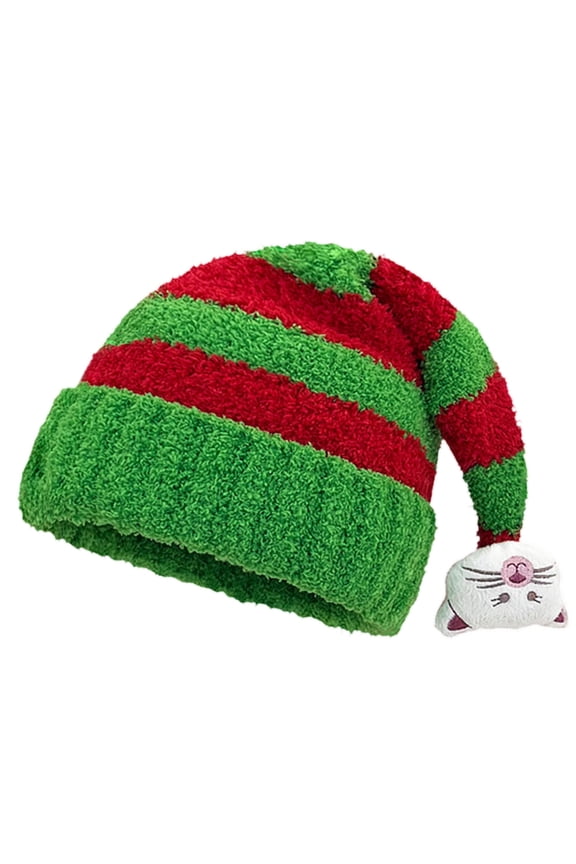 Slouch Beanies Hat Women Men Christmas Hat Santa Kitten Hat