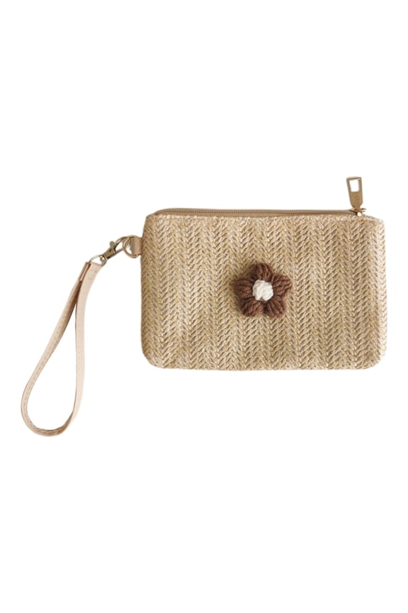 Small Wallet for Women Girl Woven Wallet Card Clutch Bag Wristlet Credit Card Holder Coin Purse Key Lipstick