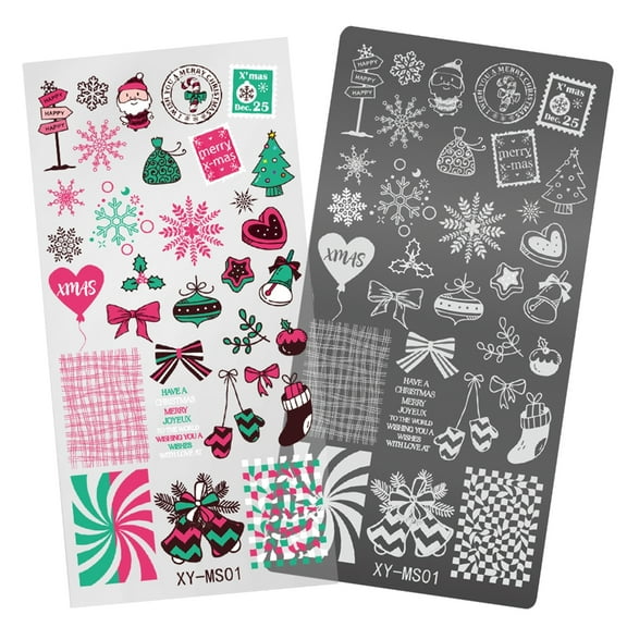 JZROCKER Snowflake Nails Stencil Stamp Christmas Nails Art Stamping Plate Decoration