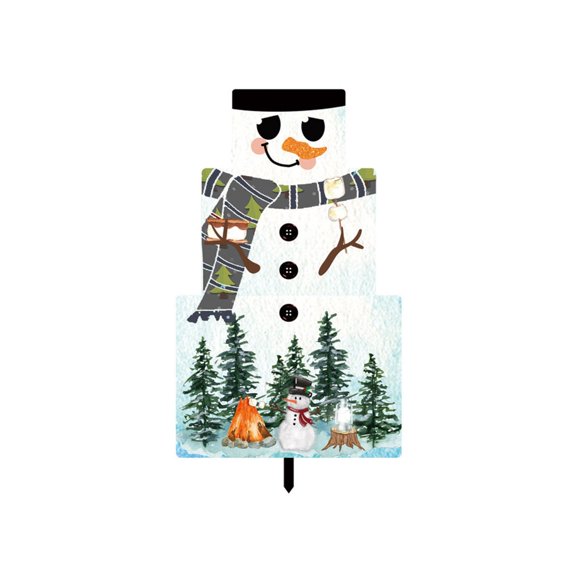 JZROCKER Snowman Yard Signs Christmas Yard Stakes Xmas Decoration for Garden Lawn Pathway