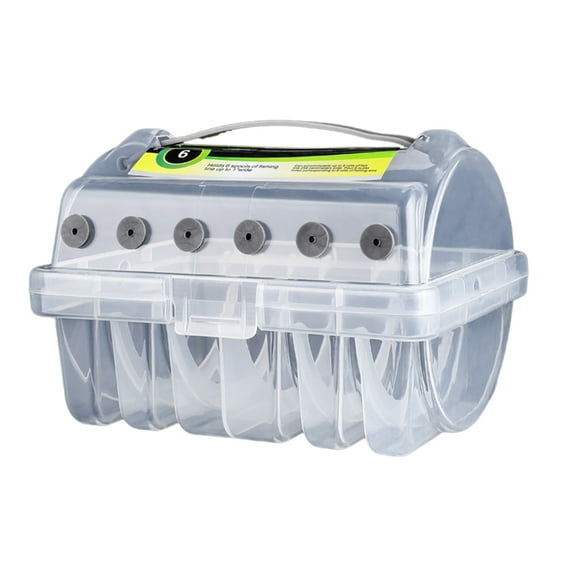 JZROCKER Spool Box Fishing Tackle Box Line Organizers Multifunction Case 6 Compartment Fishing Line Storage Case