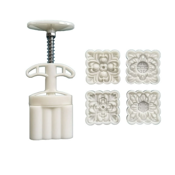 JZROCKER Square Flower Pattern Dessert Press Molds Cookie Stamp Chinese MidAutumn Dessert Maker Decorating Tool for Cookie