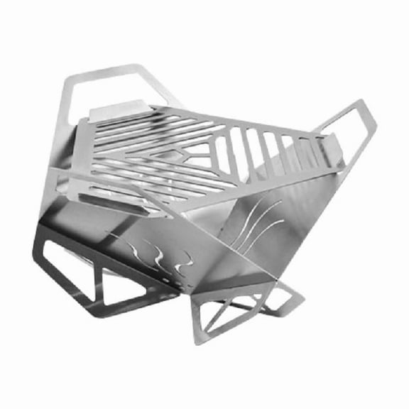JZROCKER Stainless Grill Folding Fire Pit Foldable BBQ Fire Pit Practical Campfire Pit