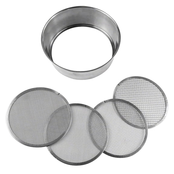 JZROCKER Stainless Steel Soil Sifter and Riddle Sieve Set 8 Inch Diameter with Multiple Netting Sizes for Effective Gardening