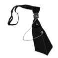 thumbnail image 1 of JZROCKER Steampunk Black Necktie Gothic Rhinestone Metal Chain Crystal Pendant Jewelry Bowtie Evening Adjustable Pre-Tied Bow Tie, 1 of 10