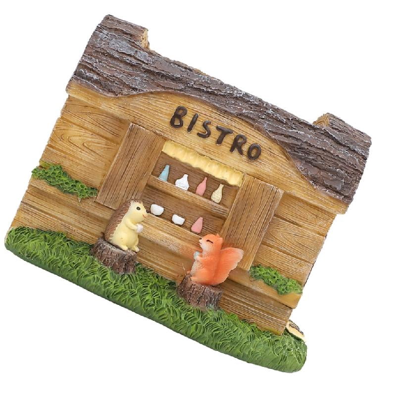 JZROCKER Stump House Statue Decors Desktop Easter Figurines Ornament Cartoon Statue Landscape Miniatures