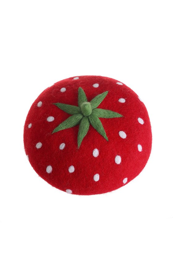 Stylish Strawberry Wool Beret Embroidered Breathable Hat Comfortable Hat
