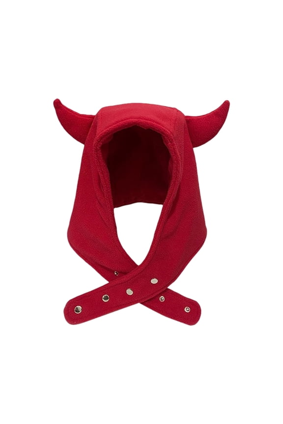 Sweat Wicking Horn Hat with Button for Running and Riding Hat Hood