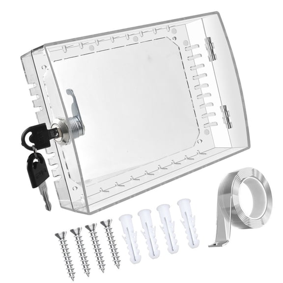 JZROCKER Thermostat Security Lock Box with Clear Designs Includes Key and Screws Accessories for Protecting Wall Thermostats
