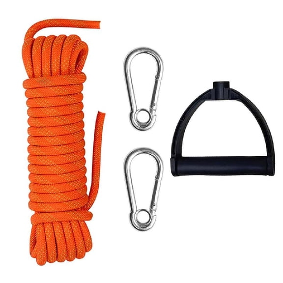 JZROCKER Tow Rope Sled Cart Pull Rope with Handle & Stainless Steels Carabiner Buckles