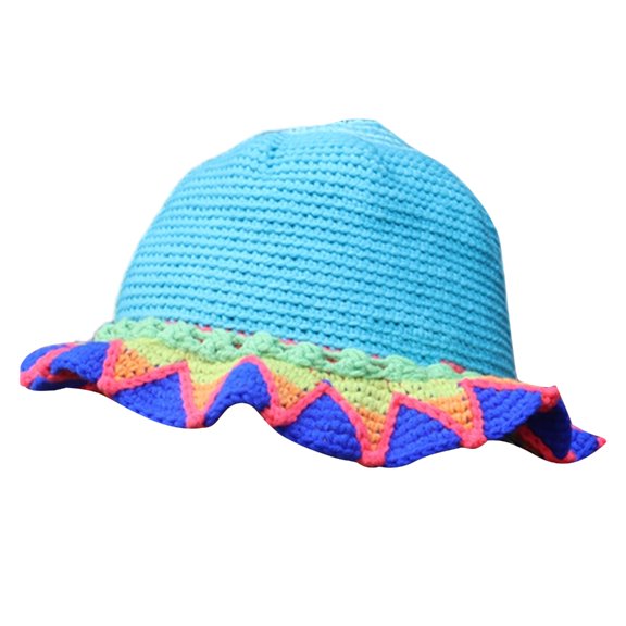 JZROCKER Travel Sun Hat Resort Beach Hat Crochet Bucket Hat Female Patchwork Photo Hat
