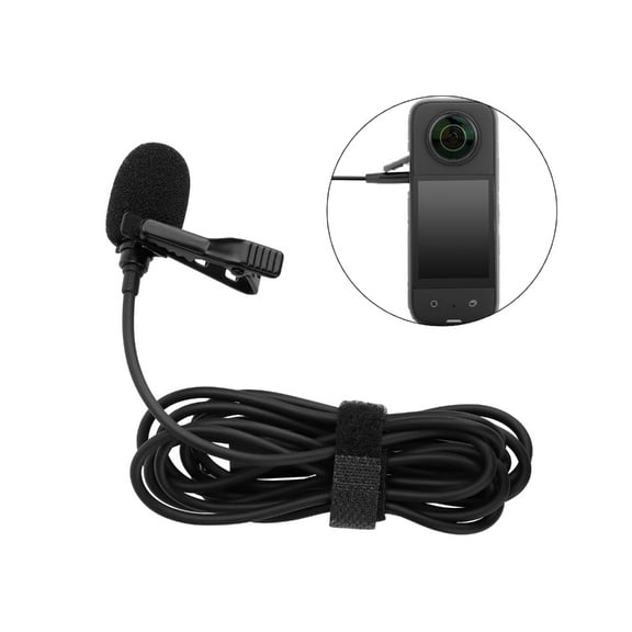 JZROCKER Type C Lavalier Microphone For Insta360 One R/RS/ X2 X3 Action 2 3 Microphone