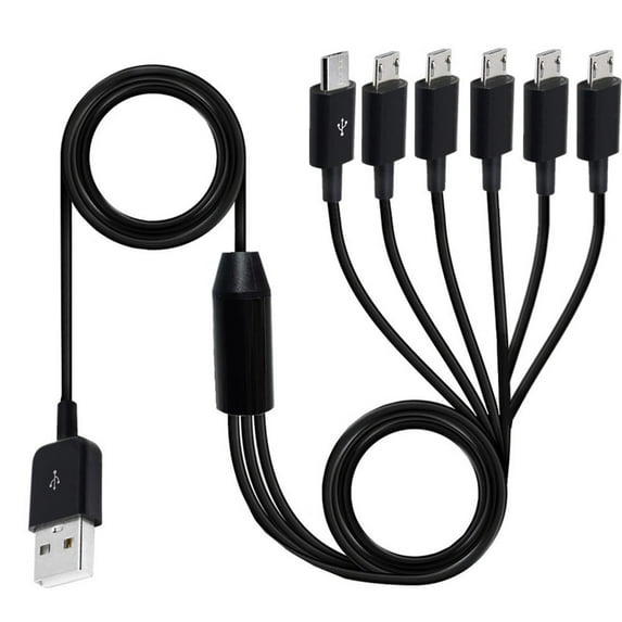 JZROCKER USB 2.0 Type A Male to Micro USB Male 1 to 6 Splitter Cable Data Charge
