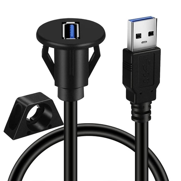 JZROCKER USB 3.0 Male to Female Extension Cable Cord Wire for Car Dashboard Flush Mount
