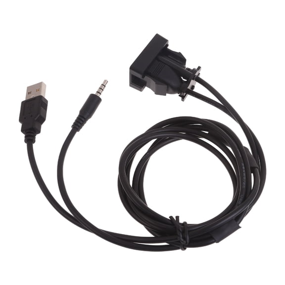 JZROCKER USB+3.5mm USB AUX Flush Mount Cable Extension Cable Dashboard Panel Mount