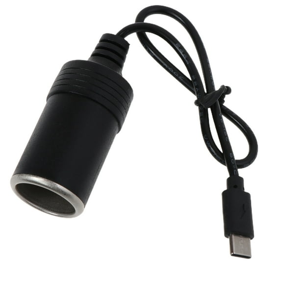 JZROCKER USB C PD Type C Male to 12V Car Cigarette lighter Socket Female Step Up Cable