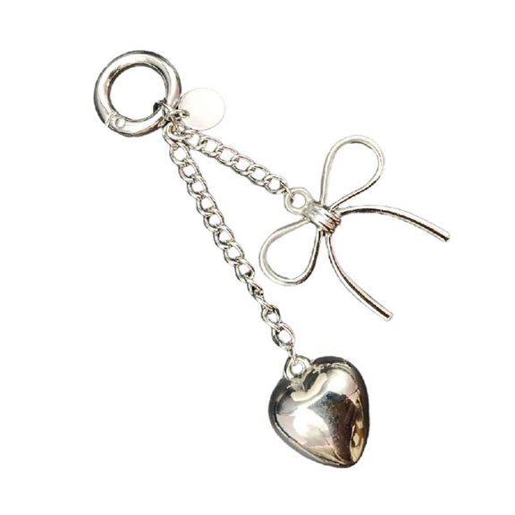 JZROCKER Unique Heart Bowknot Bag Pendant Elegant Keychain Charm Accessory Suitable for Adding Fun to Your Bag or Phone Case