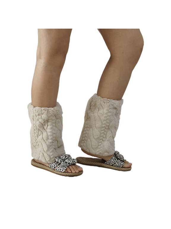 Vintage Braided Plush Leg Warmer Winter Boot Gaiters Fashion Enthusiast