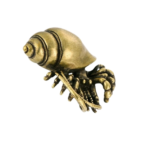 JZROCKER Vintage Brass Sea Figurine Statue Miniature Antique Metal Fengshui Ornament for Home Office Desktop Decoration
