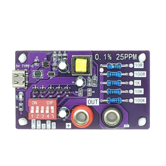 JZROCKER Voltages Resistance Reference Module 1.24V/2.5V/7.5V/5V/10V 5 Speed 100R/1K/10K/100K Reference Multimeter Calibration