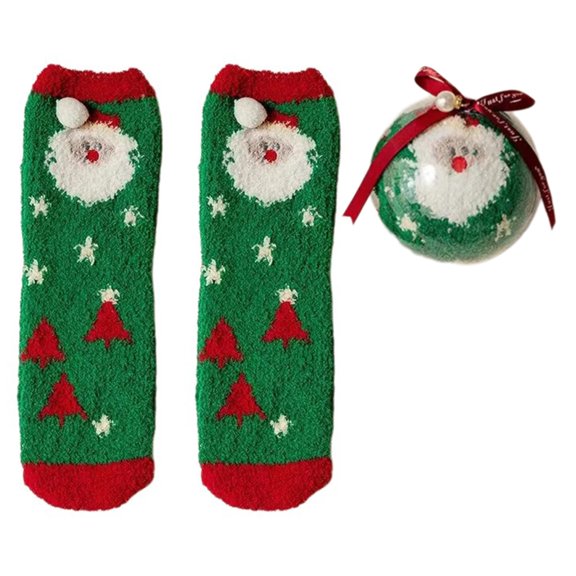 JZROCKER Warm Coral Velvets Christmas Stockings Holiday Decorative Socks with Gift Box