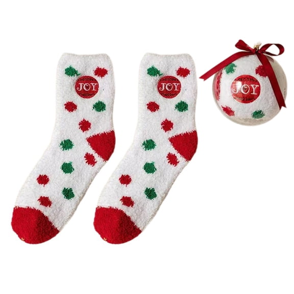 JZROCKER Warm Coral Velvets Christmas Stockings Holiday Decorative Socks with Gift Box