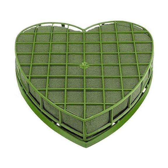 JZROCKER Wedding Car Heart Shape Flower Foam Cage Box with Suction Cup Green Styrofoam Wet Floral Block Artificial Mud Florist Arrangements Party Decoration