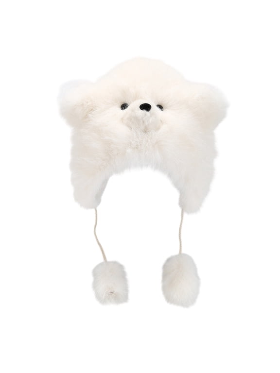 White Bear Hat Ear for Winter Sports Cycling and Climbing Winter Hat