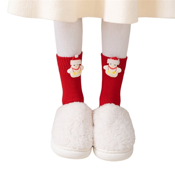 JZROCKER Women Cute Christmas Cartoon Doll Terry Ankle Socks Holiday Ankle Socks Gifts