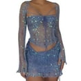 thumbnail image 1 of JZROCKER Women’s 3Pieces Sequined Crochet Dress Set Backless Tube Top and Short Skirt with Shrug Coverup for Beach Club Parties, 1 of 18
