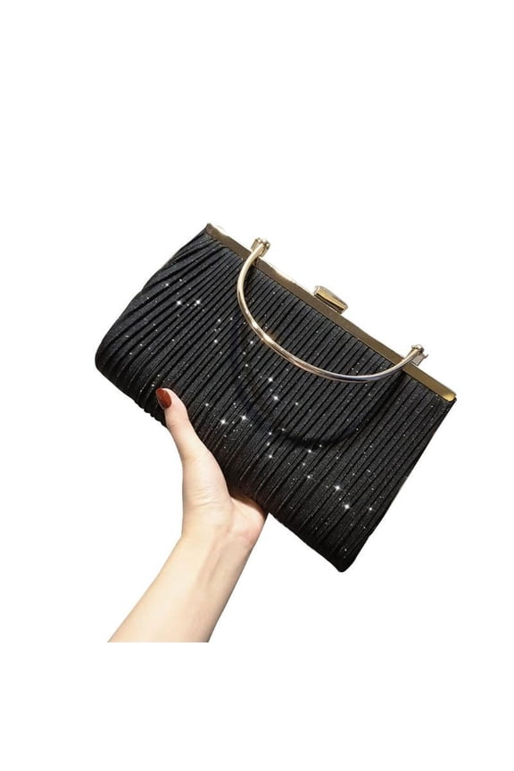 Women's Sequin Evening Handbag Shiny Clutch Bag Rhinestone Party Prom Purse