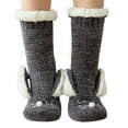 thumbnail image 1 of JZROCKER Womens Winter Fuzzy Slipper Socks with Grippers Cartoon Rabbit Ears Fleece Lined Thermal Non-Slip Knit Floor Hosiery, 1 of 21