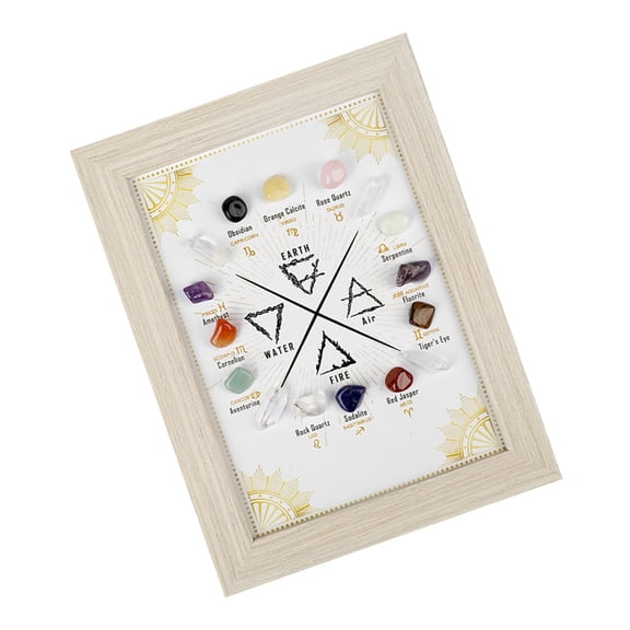 JZROCKER Zodiacs Themed Frame Frame with Clear Glass Showcasing Detailed Natural Stone Frame