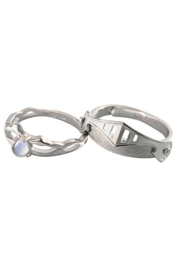 for Creative Moonstone Promise Ring 2x/Set Princess & Knight Lover Ring Jewelry