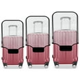JZRSuitcase 3PCS Clear Suitcase Cover Protectors ,PVC Luggage Cover Set