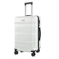 thumbnail image 1 of JZRTravel Carry On 20" Hardside Luggage PC ABS Suitcase with Removable Spinner Wheels Hardshell Travel Trolley Case TSA Lock - White, 1 of 9