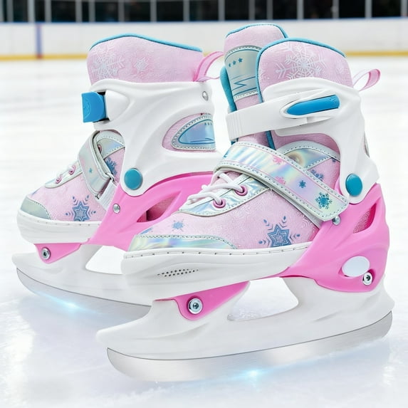JZY Beginner Ice Skates for Kids with Smooth Glide Blades,Adjustable for Boys & Girls Ages 5-12,Comfortable & Safe for Indoor/Outdoor Winter Sports
