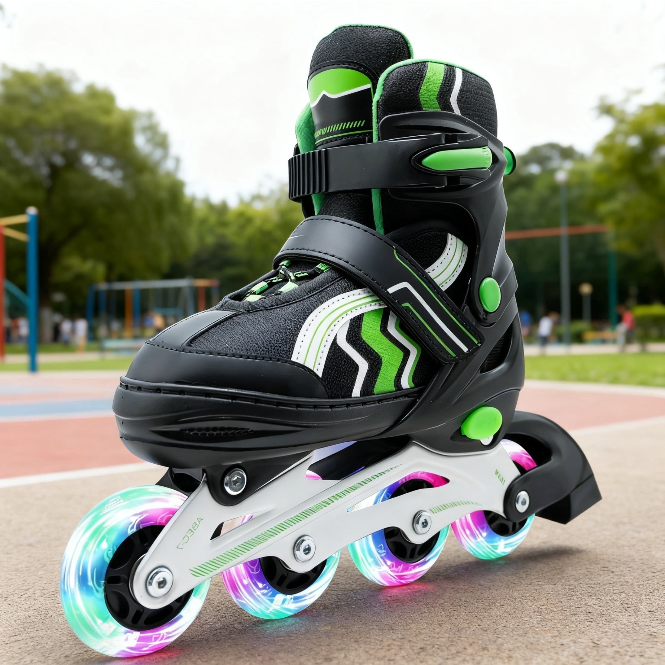 JZY Kids Inline Skates with Light-Up Wheels,4-Size Adjustable & Aluminum Frame Skate for Boys and Girls,Ideal for Beginners Ages 5-12
