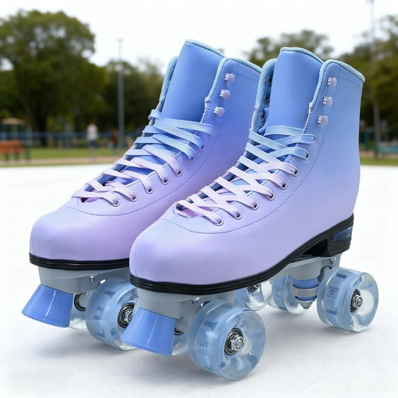 JZY Quad Roller Skates with Light-Up Wheels,High-Top Design for Women, Men & Teens