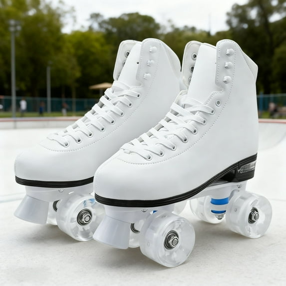 JZY Quad Roller Skates with Light-Up Wheels,High-Top Design for Women, Men & Teens