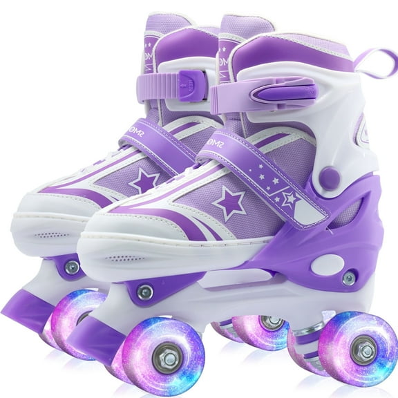 JZY Ultimate Fun with Light-Up Wheels Roller Skates For Ages 5-8 and 8-12, Adjustable for Kids, Youth & Women