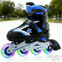 JZY Youth Inline Skates with 8 Glowing Light-Up Wheels,Durable Aluminum Frame for Beginners,For Boys & Girls Ages 5-12,For Indoor and Outdoor Skating