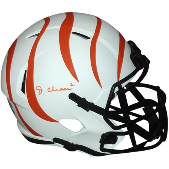 Ja'Marr Chase Autographed Cincinnati Bengals (LUNAR Eclipse) Speed Full-Size Replica Helmet - Beckett