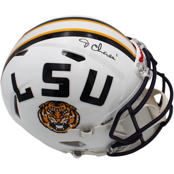 Ja'Marr Chase Autographed/Signed LSU Speed Pro Alternate White Football Helmet