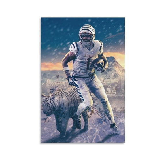 Ja'Marr Chase Canvas Poster Canvas Wall Art Prints Poster Gifts Photo Picture Painting Posters Room Decor Home Decorative 16x24inch(40x60cm)