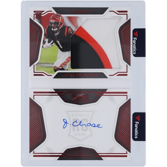Ja'Marr Chase Cincinnati Bengals Autographed 2021 Panini Playbook Booklet Red #211 #1/10 Rookie Card - Fanatics Authentic Certified