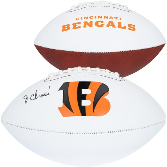 Ja'Marr Chase Cincinnati Bengals Autographed Franklin White Panel Football - Fanatics Authentic Certified