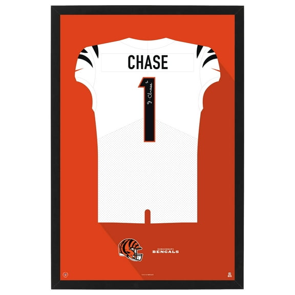 Ja'Marr Chase Cincinnati Bengals Away Jersey Framed Art Print