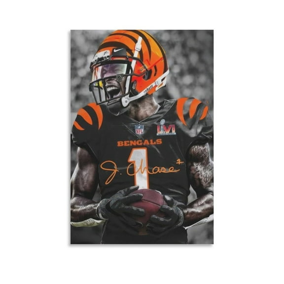 Ja'Marr Chase Poster Print Photo Art Painting Canvas Poster Home Decorative Bedroom Modern Decor Posters Gifts 12x18inch(30x45cm)
