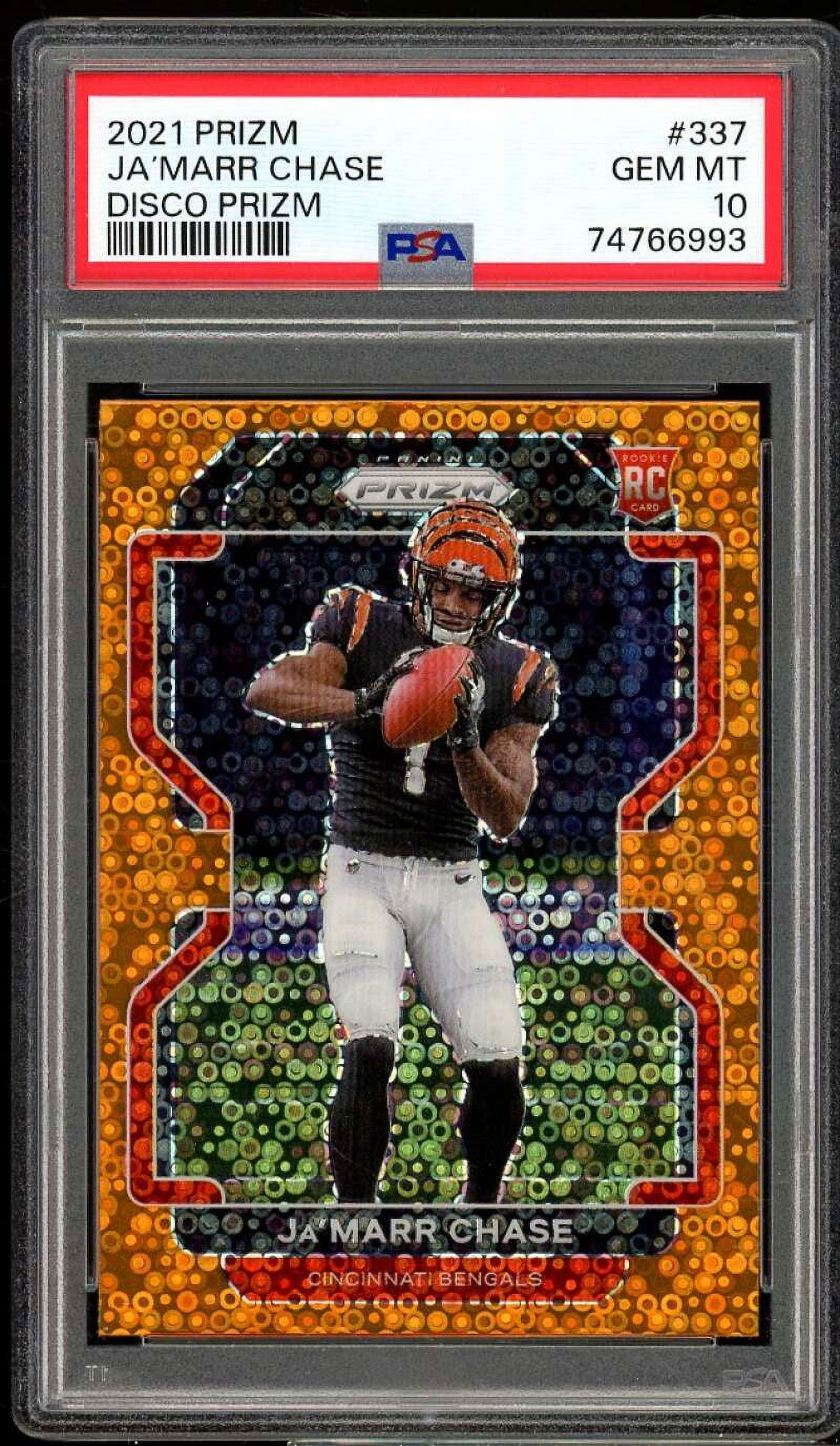 2021 PRIZM outlet Ja’Marr Chase No Huddle Silver Disco Variation